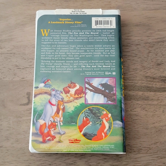 Disney's Fox and the Hound VHS - Picture 2 of 4